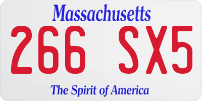 MA license plate 266SX5