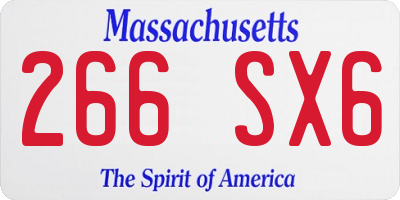 MA license plate 266SX6