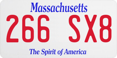 MA license plate 266SX8
