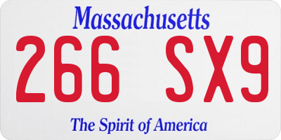 MA license plate 266SX9