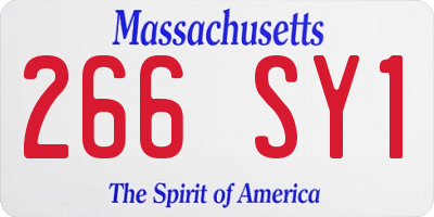 MA license plate 266SY1