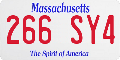 MA license plate 266SY4