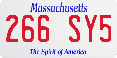 MA license plate 266SY5