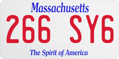 MA license plate 266SY6