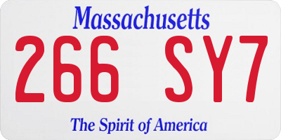MA license plate 266SY7