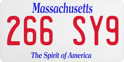 MA license plate 266SY9