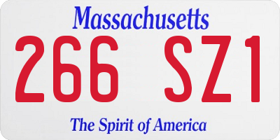 MA license plate 266SZ1