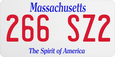 MA license plate 266SZ2