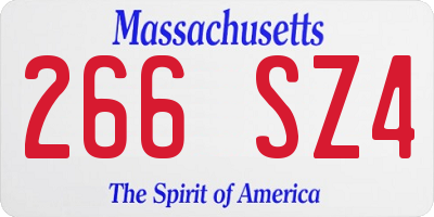 MA license plate 266SZ4