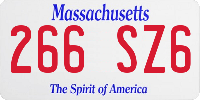 MA license plate 266SZ6