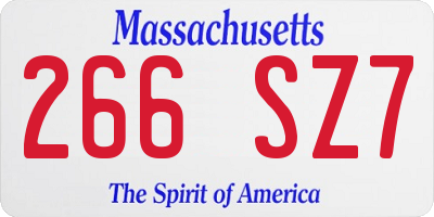 MA license plate 266SZ7