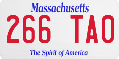 MA license plate 266TA0