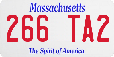 MA license plate 266TA2