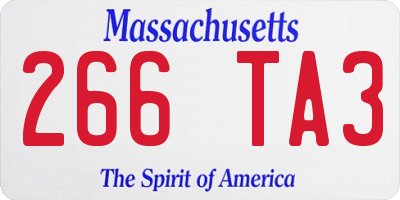 MA license plate 266TA3