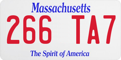 MA license plate 266TA7