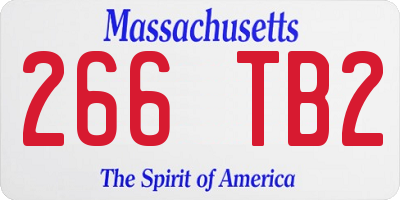 MA license plate 266TB2