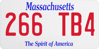 MA license plate 266TB4