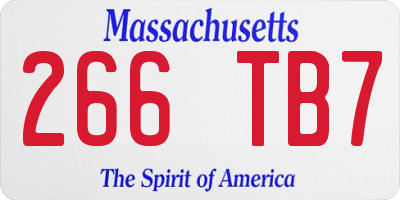 MA license plate 266TB7