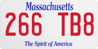 MA license plate 266TB8
