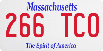 MA license plate 266TC0