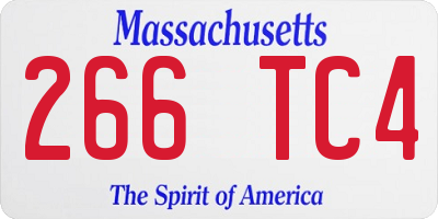 MA license plate 266TC4