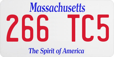 MA license plate 266TC5