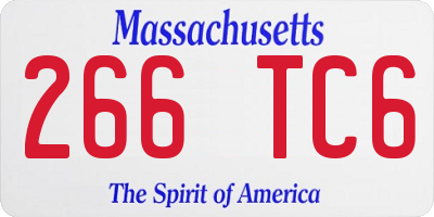 MA license plate 266TC6