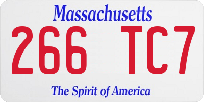 MA license plate 266TC7