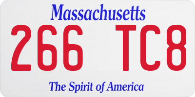 MA license plate 266TC8