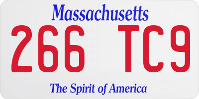 MA license plate 266TC9