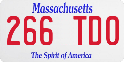 MA license plate 266TD0