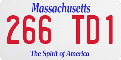 MA license plate 266TD1
