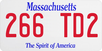 MA license plate 266TD2