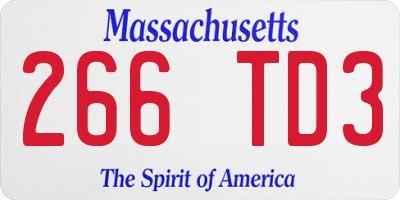 MA license plate 266TD3