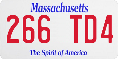 MA license plate 266TD4