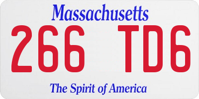 MA license plate 266TD6