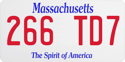 MA license plate 266TD7