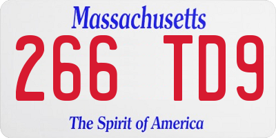 MA license plate 266TD9