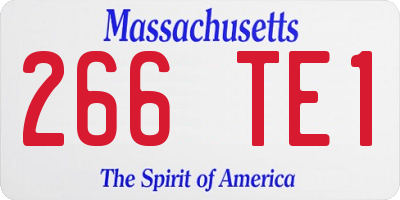 MA license plate 266TE1