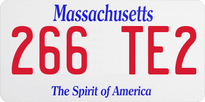 MA license plate 266TE2