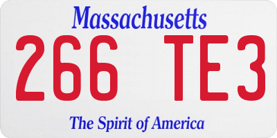 MA license plate 266TE3