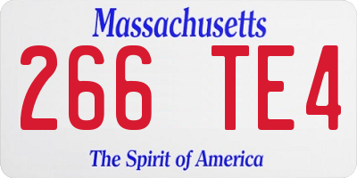 MA license plate 266TE4