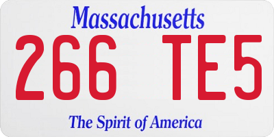 MA license plate 266TE5