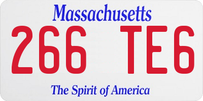 MA license plate 266TE6