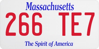 MA license plate 266TE7