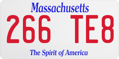 MA license plate 266TE8