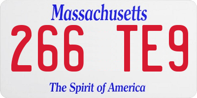 MA license plate 266TE9