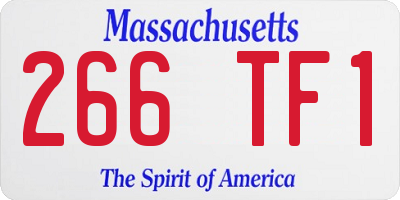 MA license plate 266TF1