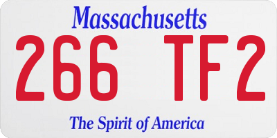 MA license plate 266TF2