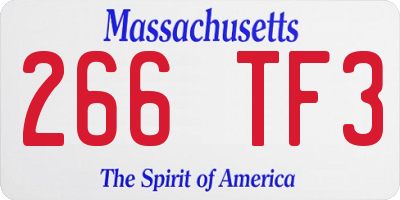 MA license plate 266TF3